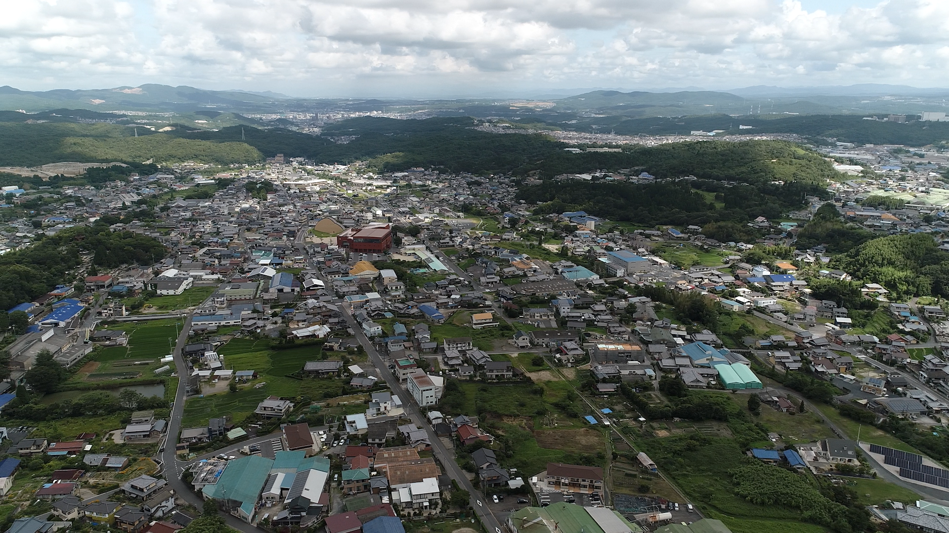 Aerial view of Kasahara, Tajimi, Japan’s ceramic valley